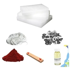 Başlangıç Mum Yapım Seti, Kırmızı Mum Boyası- Yasemin Esansı- Parafin- Fitil