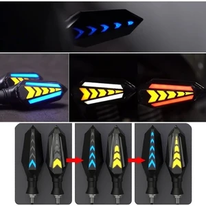 Çift Taraflı Motosiklet Sinyal Ledi Takımı Drl Gündüz Farı Kayar Sinyalli