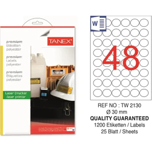 TW-2130 30MM Polyester Etiket 25 Li