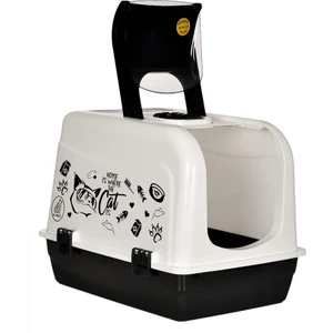 Maxi Kürekli Iki Fonksiyonlu Kırılmaz Kapaklı Kapalı Kedi Tuvaleti Wc Geniş Özel Karbon Filtreli