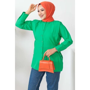 Yeşil Kuş Gözlü Terikoton Gömlek