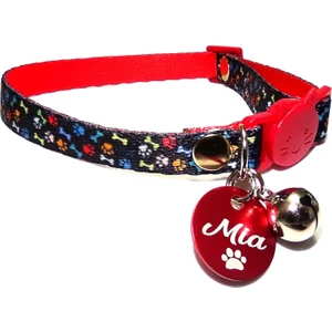 Ayz Markalama Güvenlik Kilitli Kedi Tasması,  Isimli Kedi Tasması, Kedi Isimlik, Kedi Künyesi, Safety Click Tasma, Yuvarlak Künye,kedi Madalyon, Köpek Isimlik