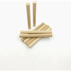 5 Parça 10MM Ahşap Ince Çubuklar, Bitmemiş Doğal Ahşap Yuvarlak Dübel Çubuklar