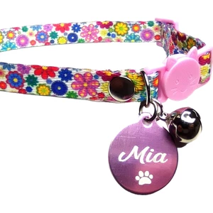 Ayz Markalama Güvenlik Kilitli Kedi Tasması,  Isimli Kedi Tasması, Kedi Isimlik, Kedi Künyesi, Safety Click Tasma, Yuvarlak Künye,kedi Madalyon, Köpek Isimlik