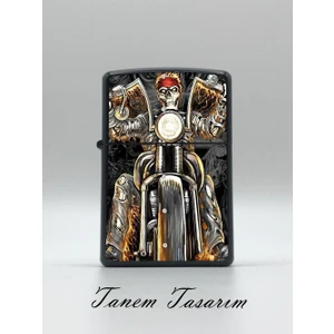 Benzinli Metal Çakmak Uv Baskı - Tanem Tasarım Özel Seri 3