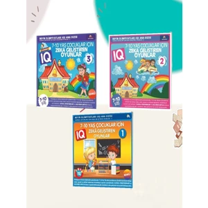 7-8-9-10 Yaş Çocuklar İçin Q Zeka Geliştiren Akıl Oyunları Set 1 / 3 Kitaplık Set - 1 Kitap - Bahar Çelik