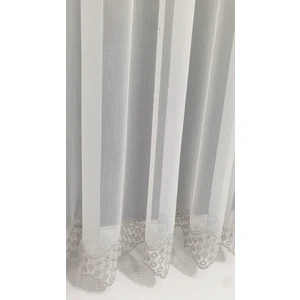 Gümüş Silver Gri Renk Oron Işlemeli Taç Ütü Istemez Özel Seri 1e3 Pile Tül Perde