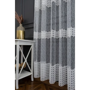 Brode Işlemeli Kareli Desen Tasarım 3 Kat Pileli Tül Perde