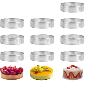 Nar Kalıp Narkalıp Delikli Yuvarlak Tart Kalıbı 10 Lü 6cm