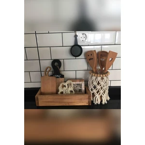 Ahşap Kutu, Dekoratif Kutu, Çok Amaçlı Mutfak Banyo Düzenleyici Organizer, Yağdanlık