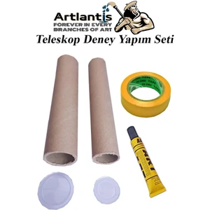 Basit Teleskop Yapım Seti 1 Paket Teleskop Deney Seti Silindir Karton Mercek Okul Sınıf Etkinlik