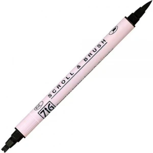 Scroll & Brush Pen Çift Çizgi Kaligrafi Kalemi Pure Black 010