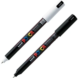 Posca Pc-1mr Boyama Markörü 0.7 mm Beyaz + Siyah