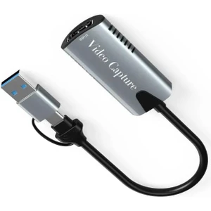 Blue Wings Type-C To USB 3.0 2in1 Video Capture Yakalama Kartı Uçlu HDMI To Type-C Pc Bilgisayar Video Adaptör Çevirici