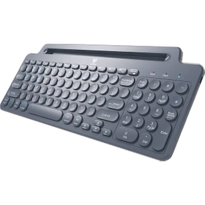BT-K99 Bluetooth & Wireless Kablosuz Klavye Standlı Gri Telefon Pc Tablet Tv Laptop Mac Uyumlu