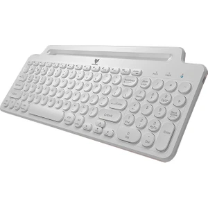 BT-K99 Bluetooth & Wireless Kablosuz Klavye Standlı Beyaz Telefon Pc Tablet Tv Laptop Mac Uyumlu