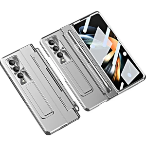 Samsung Galaxy Z Fold4 5g Anti-Drop Sert Pc Arka Kapak Katlanır Telefon Kılıfı, Lens Filmi ve Temperli Cam Ekran Film (Yurt Dışından)