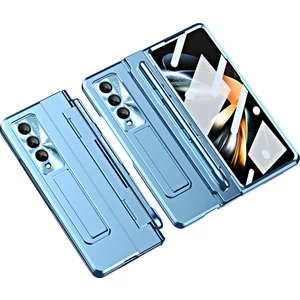 Samsung Galaxy Z Fold4 5g Anti-Drop Sert Pc Arka Kapak Katlanır Telefon Kılıfı, Lens Filmi ve Temperli Cam Ekran Film (Yurt Dışından)