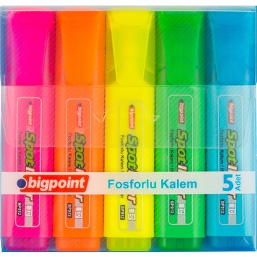 Bigpoint Spotliner Highlighter Fosforlu Kalem 5'li Set Fiyatı