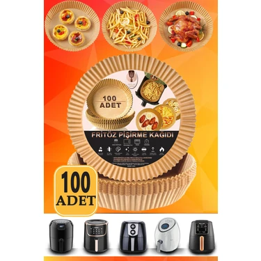 Milae Airfryer Xl Xxl Pişirme Kağıdı 100 Adet 16CM Yuvarlak Çift Taraflı Yağlı Kağıt Philips