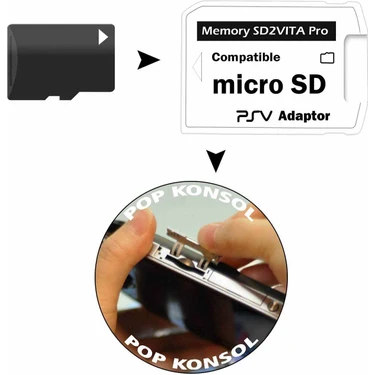 Pop Konsol SD2VITA Ps Vita Için Hafıza Kartı Adaptörü Vita Hafıza Kartı SD2VITA