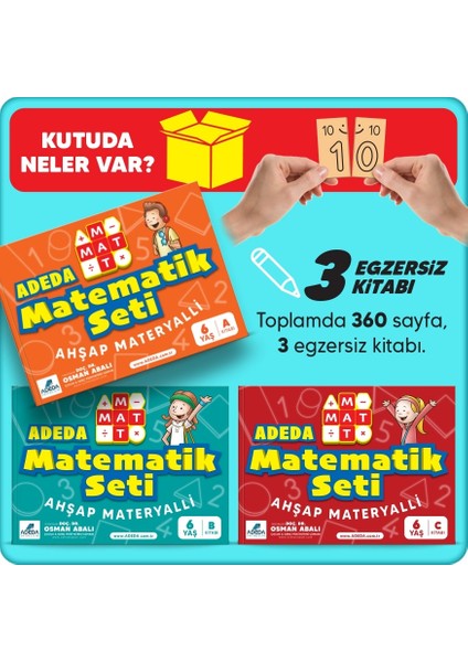 Adeda Matematik Seti 6 Yaş - Osman Abalı (Ahşap Materyalli)