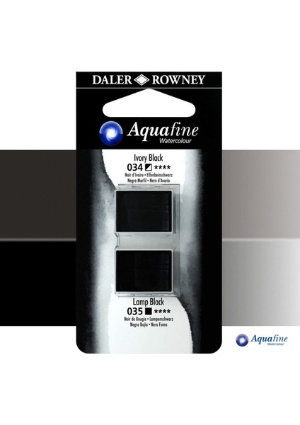 Aquafine 2li Sulu Boya Tableti 034 Ivory Black - 035 Lamp Black