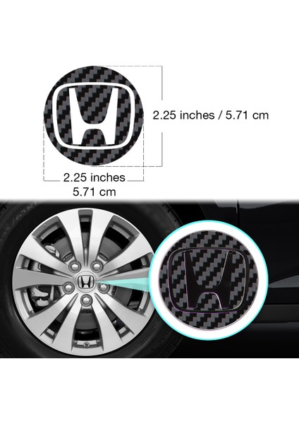 Honda Civic Accord Crv Vtec Si Için Jant Logosu Iç ve Dış Sticker Set Jant Kapak Çapı: 2.25 Inch fiyatları