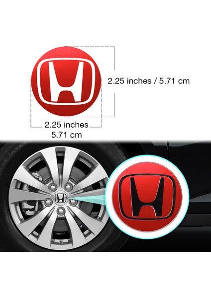Honda Civic Accord Crv Vtec Si Için Jant Logosu Iç ve Dış Sticker Set Jant Kapak Çapı: 2.25 Inch fiyatları