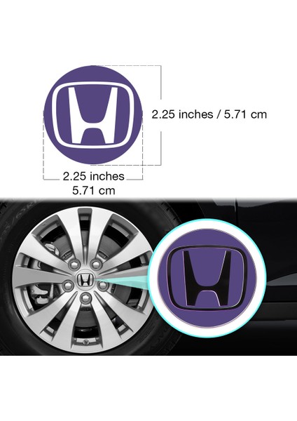 Honda Civic Accord Crv Vtec Si Için Jant Logosu Iç ve Dış Sticker Set Jant Kapak Çapı: 2.25 Inch fiyatları