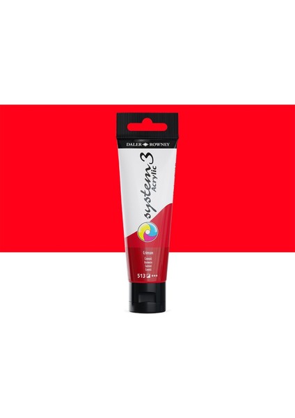 System 3 Akrilik Boya 150ML 513 Crimson