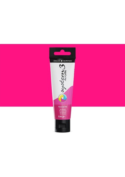 System 3 Akrilik Boya 150ML 538 Fluoro Pink