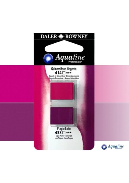 Aquafine 2li Sulu Boya Tableti 414 Quinacridone Magenta - 433 Purple Lake