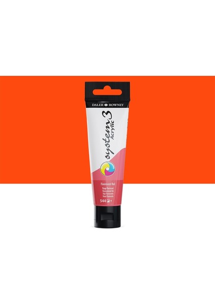 System 3 Akrilik Boya 150ML 544 Fluoro Red