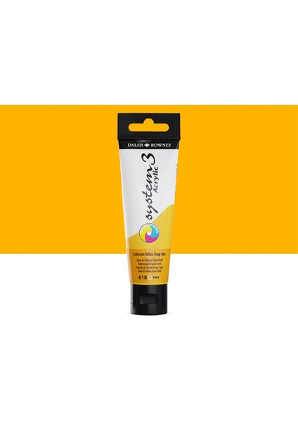 System 3 Akrilik Boya 150ML 618 Cadmium Yellow Deep Hue