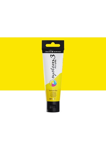 System 3 Akrilik Boya 150ML 681 Fluoro Yellow