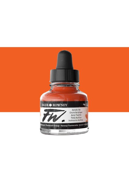 Daler Rowney Fw Acrylic Artist Ink 29.5ml Fluorescent Orange 653