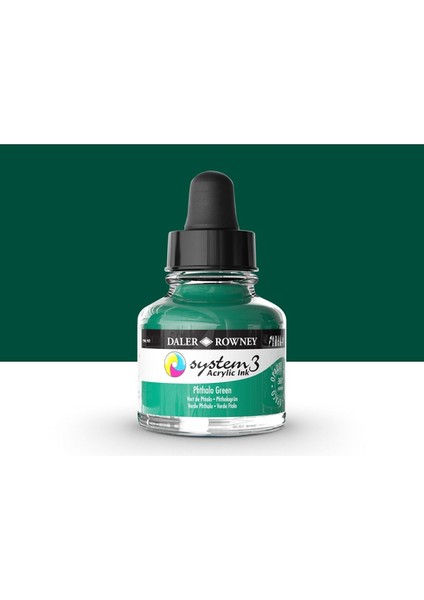 System 3 Sıvı Akrilik Mürekkep Boya 29.5ml 361 Phthalo Green
