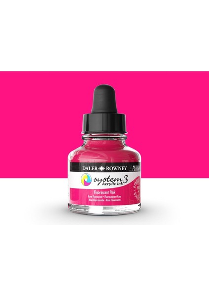 System 3 Sıvı Akrilik Mürekkep Boya 29.5ml 538 Flourecent Pink