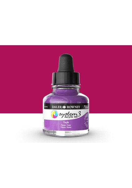 System 3 Sıvı Akrilik Mürekkep Boya 29.5ml 433 Purple