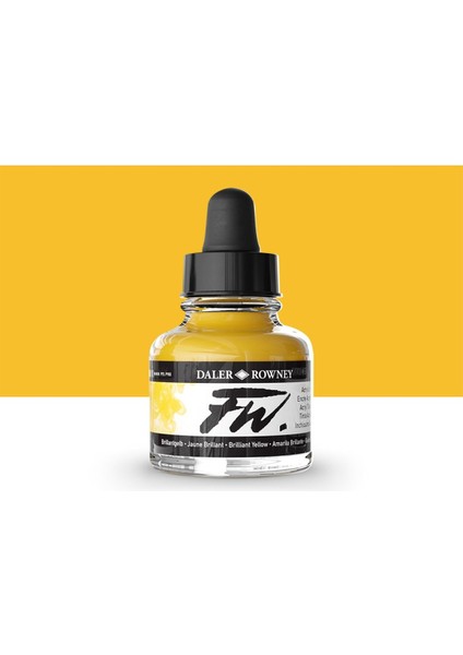 Fw Acrylic Artist Ink 29.5ml Brill Yellow 607