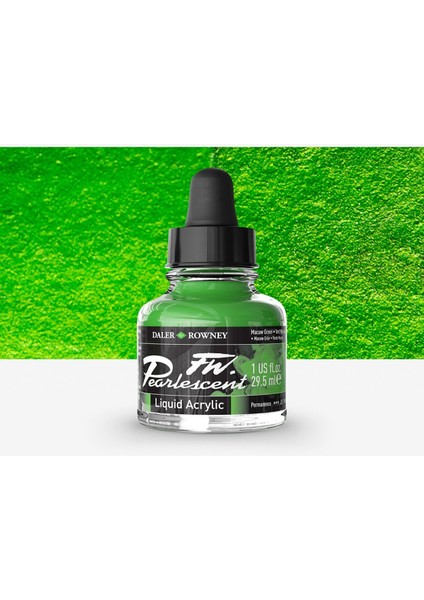 Fw Pearlescent Acrylic Inks 29.5ml Macaw Green 115