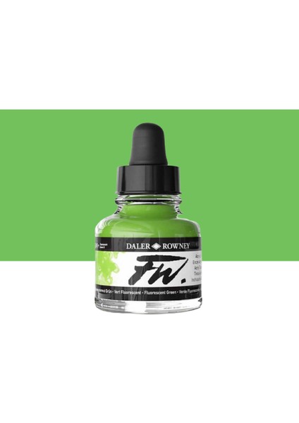 Fw Acrylic Artist Ink 29.5ml Fluorescent Green 349