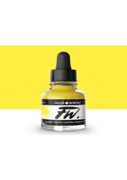 Fw Acrylic Artist Ink 29.5ml Lemon Yellow 651