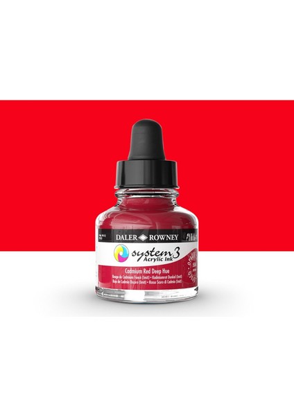 System 3 Sıvı Akrilik Mürekkep Boya 29.5ml 504 Cadmium Red Deep