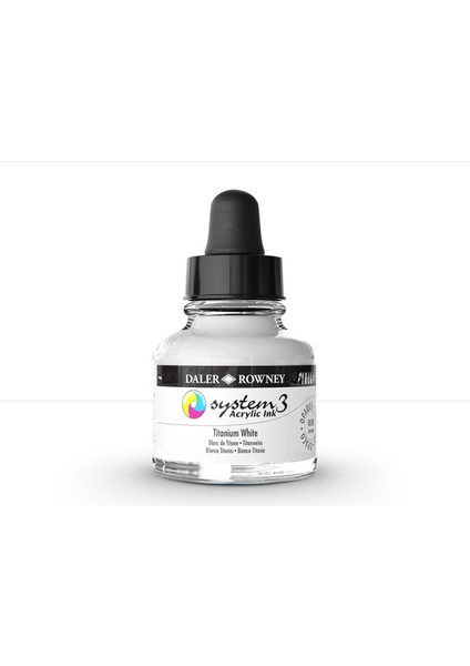 System 3 Sıvı Akrilik Mürekkep Boya 29.5ml 009 Titanium White