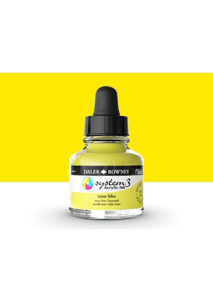 System 3 Sıvı Akrilik Mürekkep Boya 29.5ml 651 Lemon Yellow