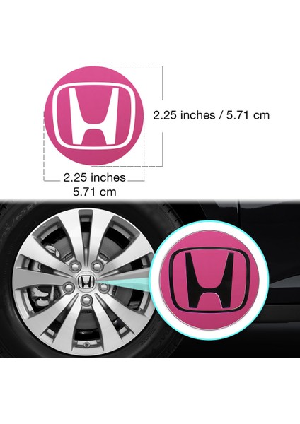 Honda Civic Accord Crv Vtec Si Için Jant Logosu Iç ve Dış Sticker Set Jant Kapak Çapı: 2.25 Inch fiyatları