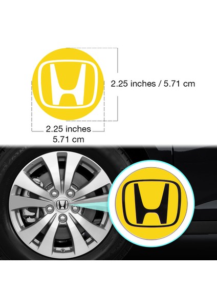 Honda Civic Accord Crv Vtec Si Için Jant Logosu Iç ve Dış Sticker Set Jant Kapak Çapı: 2.25 Inch fiyatları