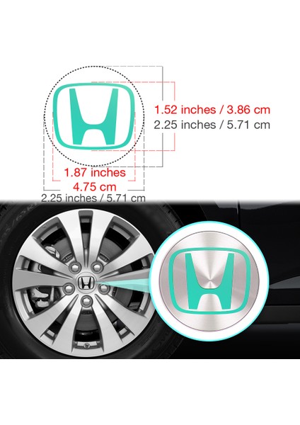 Honda Civic Accord Crv Vtec Si Için Jant Logosu Iç ve Dış Sticker Set Jant Kapak Çapı: 2.25 Inch fiyatları